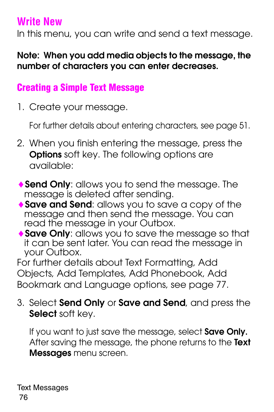 Write new | Samsung SGH-E316CSAAWS User Manual | Page 80 / 219