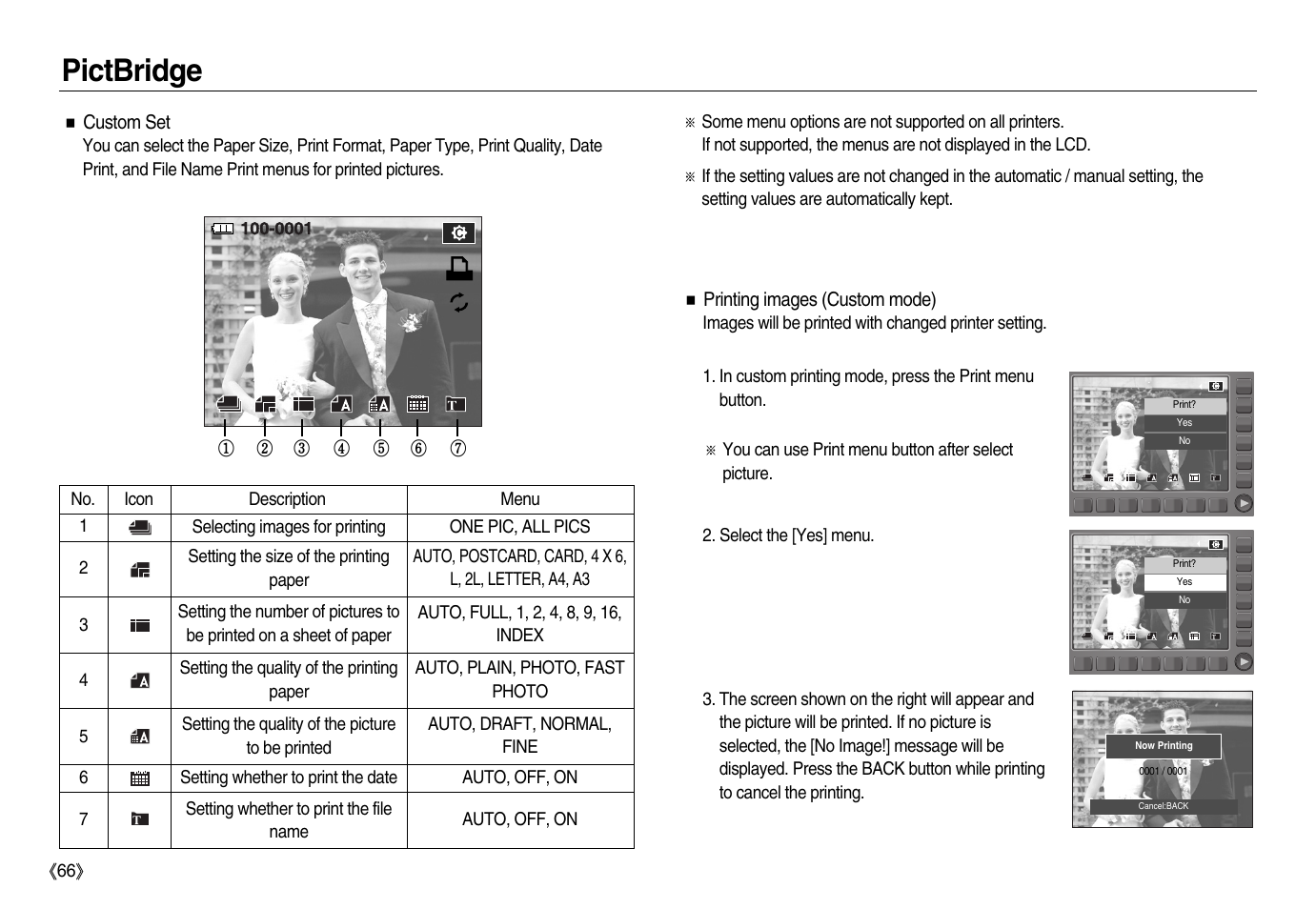 Pictbridge | Samsung EC-NV20ZBBA-US User Manual | Page 67 / 102