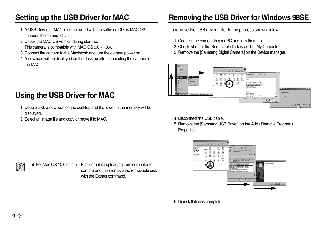 Setting up the usb driver for mac | Samsung EC-NV20ZBBA-US User Manual | Page 93 / 102