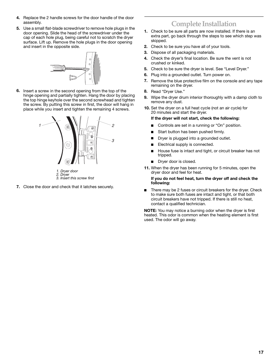 Complete installation | KITCHENAID YKEHS01P User Manual | Page 17 / 72