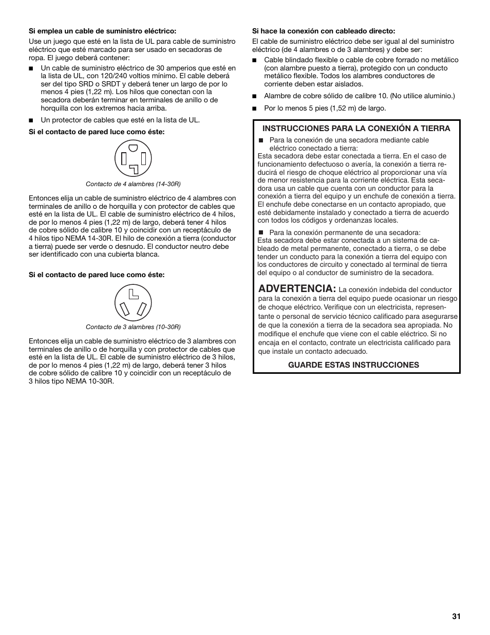 Advertencia | KITCHENAID YKEHS01P User Manual | Page 31 / 72