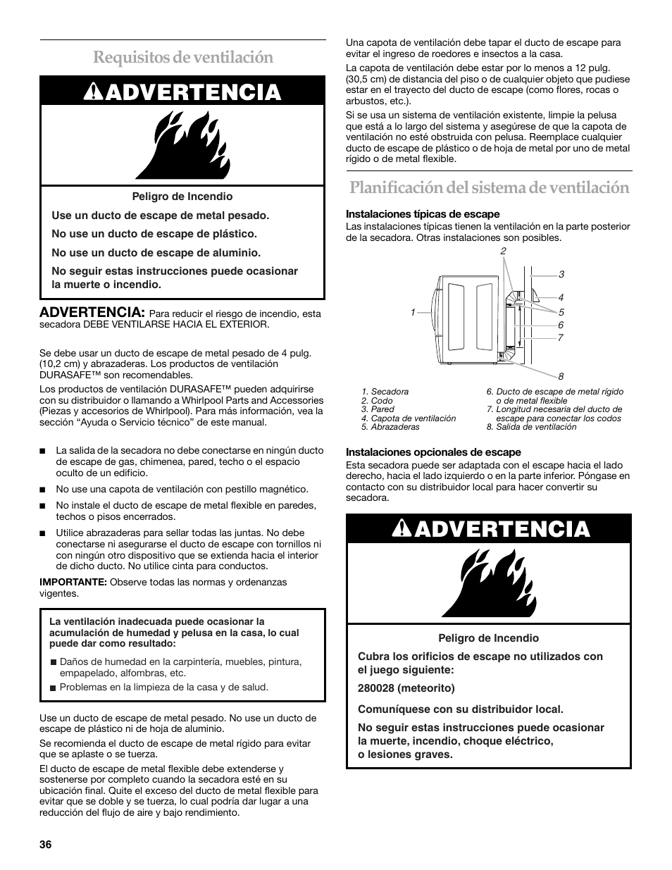 Requisitos de ventilación, Planificación del sistema de ventilación, Advertencia | KITCHENAID YKEHS01P User Manual | Page 36 / 72
