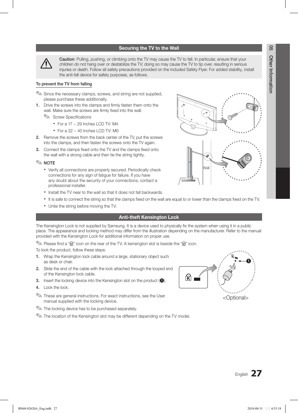 Samsung LN26C350D1DXZA User Manual | Page 27 / 33