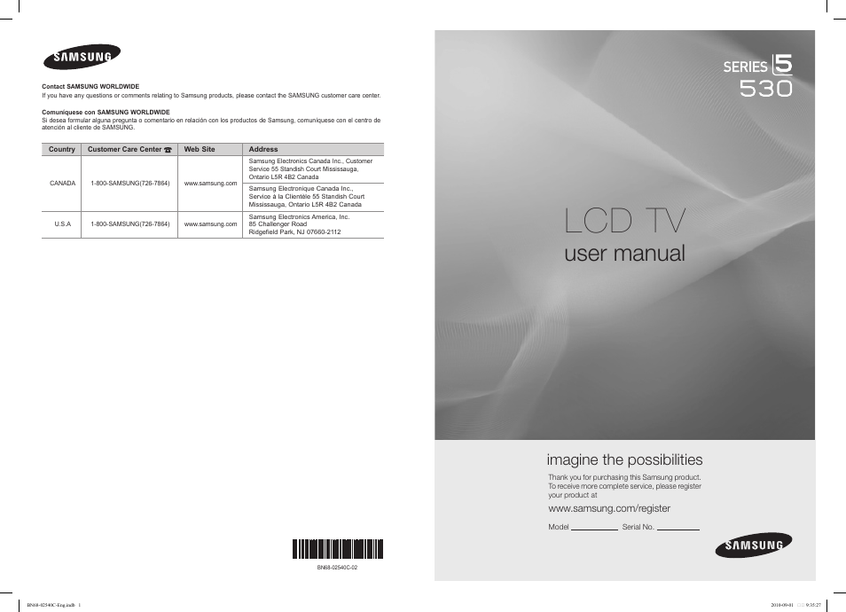 Samsung LN52C530F1FXZA User Manual | 40 pages