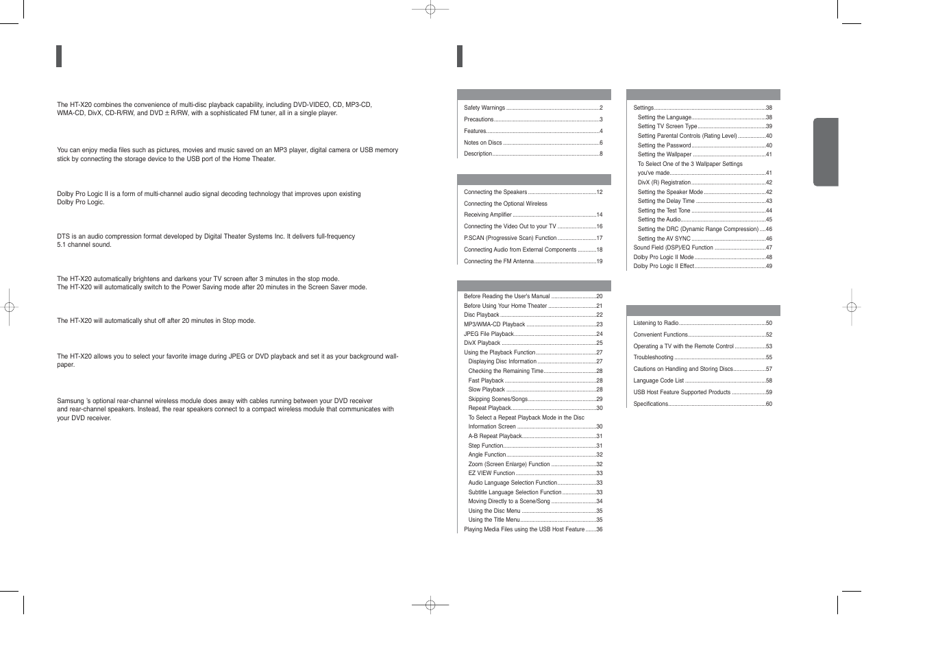 Samsung HT-X20T-XAA User Manual | Page 3 / 32