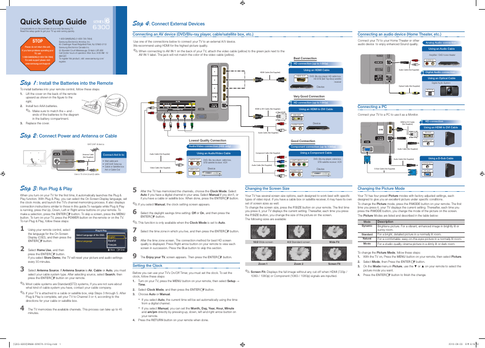 Samsung UN60C6300SFXZA User Manual | 2 pages