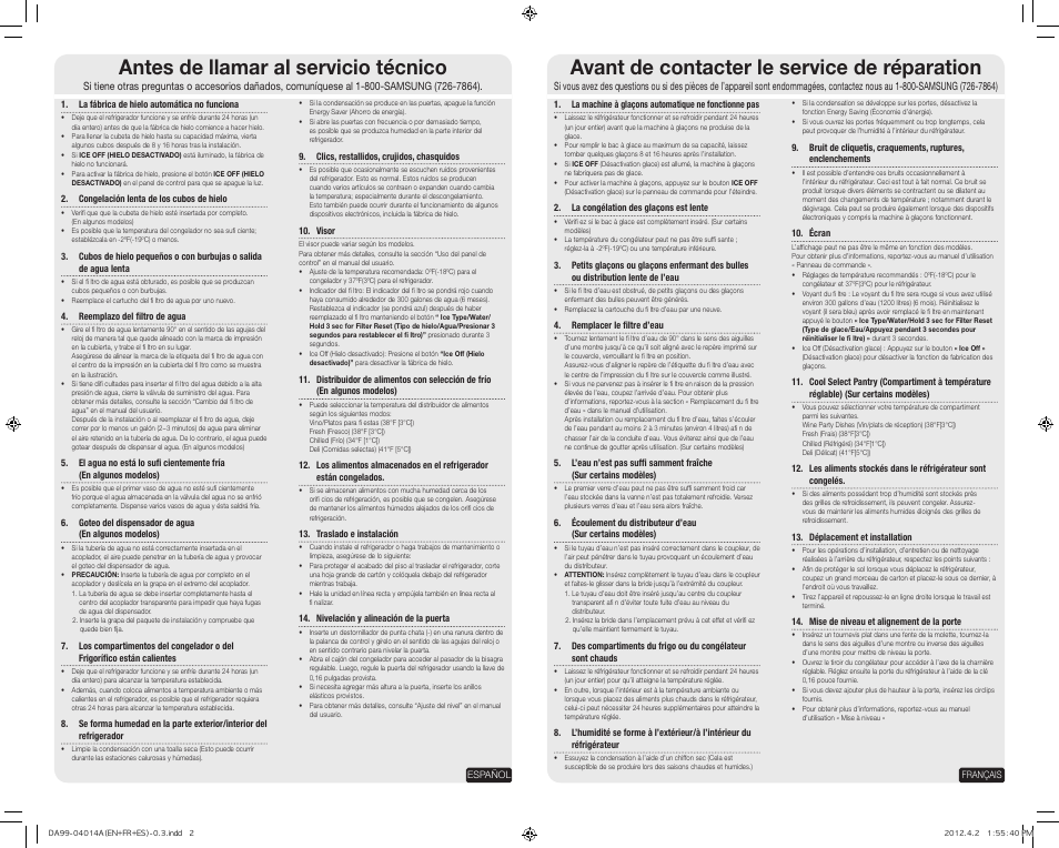 Samsung RF261BIAESR-AA User Manual | Page 2 / 2