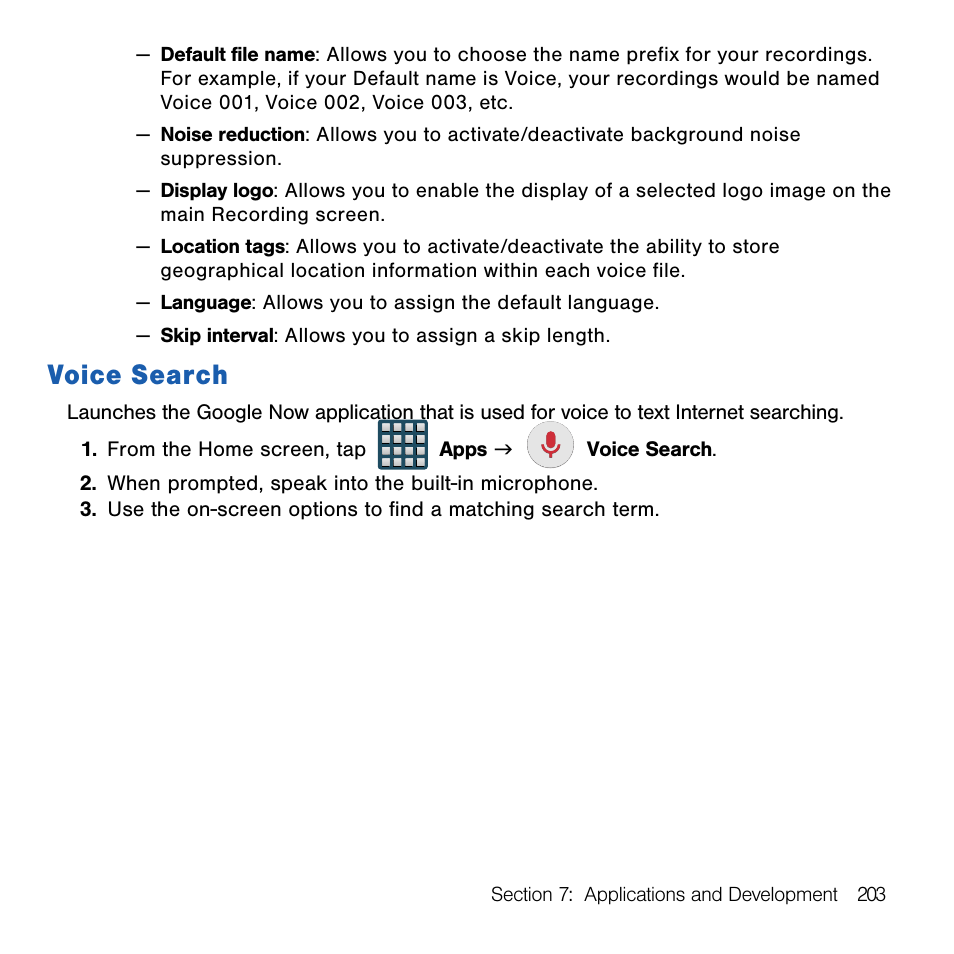 Voice search | Samsung SM-G386TZKATMB User Manual | Page 203 / 313