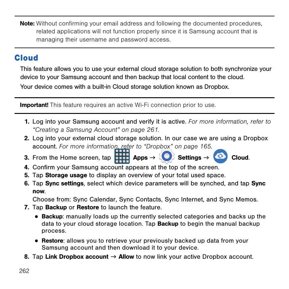 Cloud | Samsung SM-G386TZKATMB User Manual | Page 262 / 313