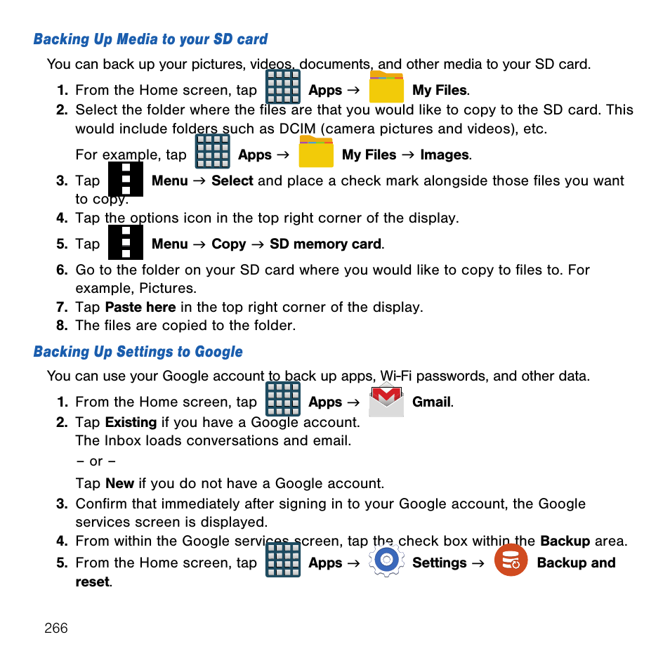 Samsung SM-G386TZKATMB User Manual | Page 266 / 313