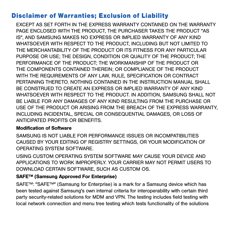 Disclaimer of warranties; exclusion of liability | Samsung SM-G386TZKATMB User Manual | Page 3 / 313