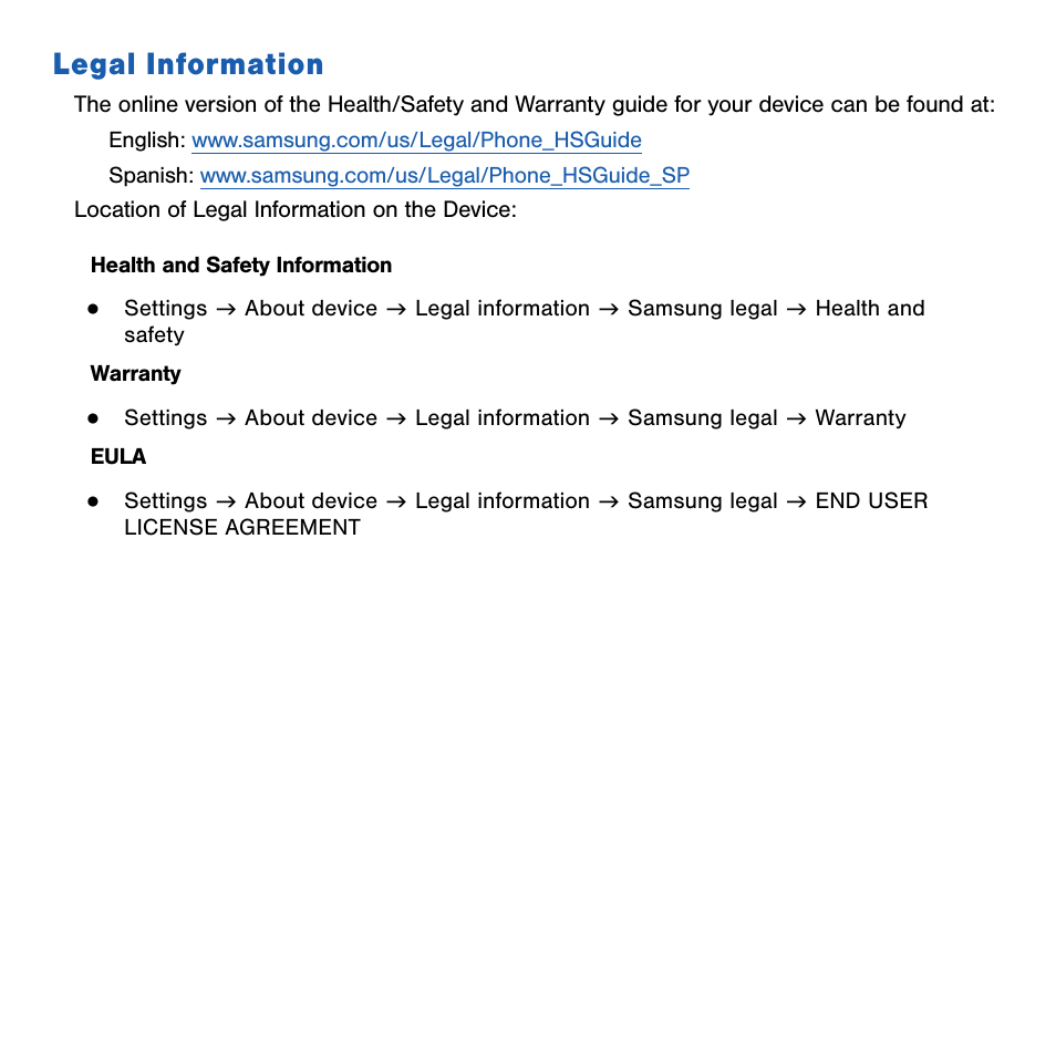 Legal information | Samsung SM-G386TZKATMB User Manual | Page 7 / 313