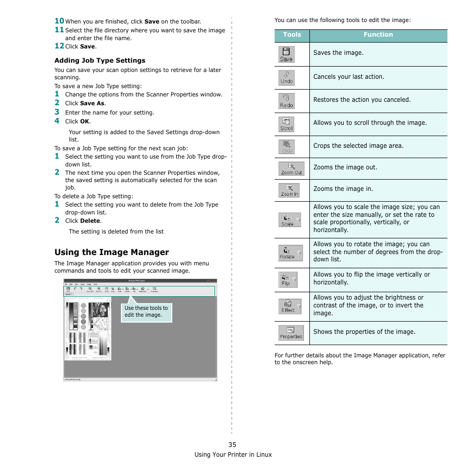 Using the image manager | Samsung SCX-4500W-XAA User Manual | Page 103 / 112