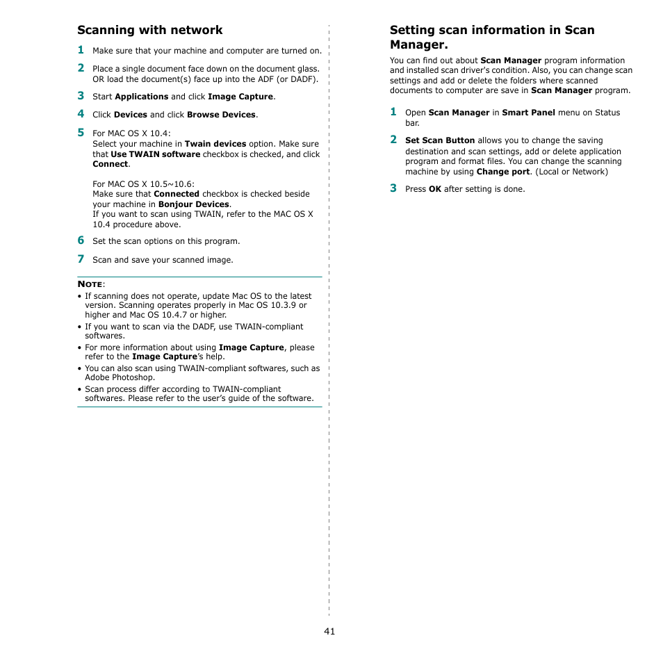 Scanning with network, Setting scan information in scan manager | Samsung SCX-4500W-XAA User Manual | Page 109 / 112