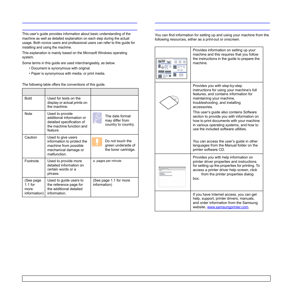 About this user’s guide, Finding more information | Samsung SCX-4500W-XAA User Manual | Page 8 / 112