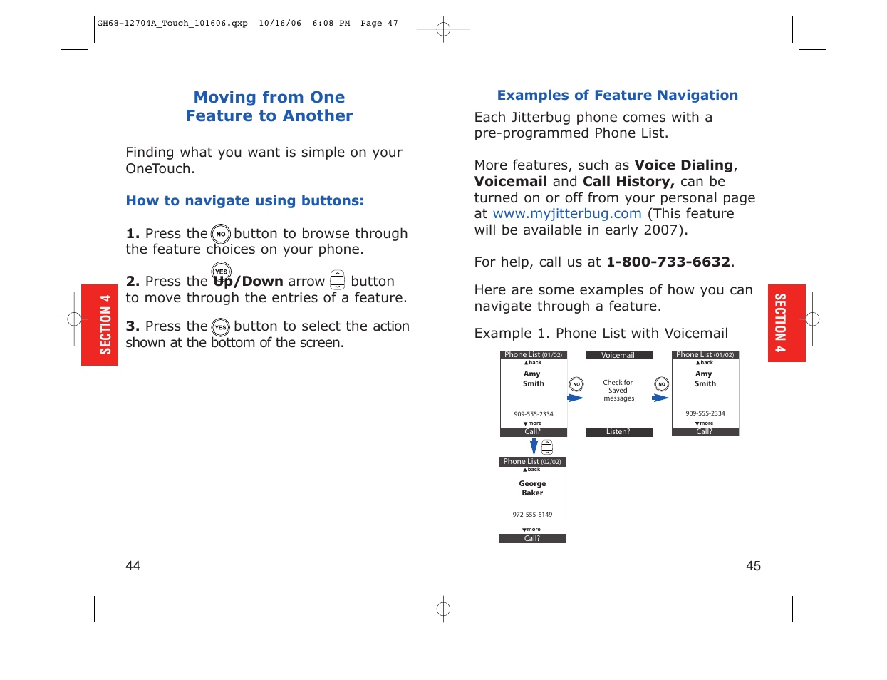 Moving from one feature to another | Samsung SPH-A110ZWADYN User Manual | Page 24 / 70