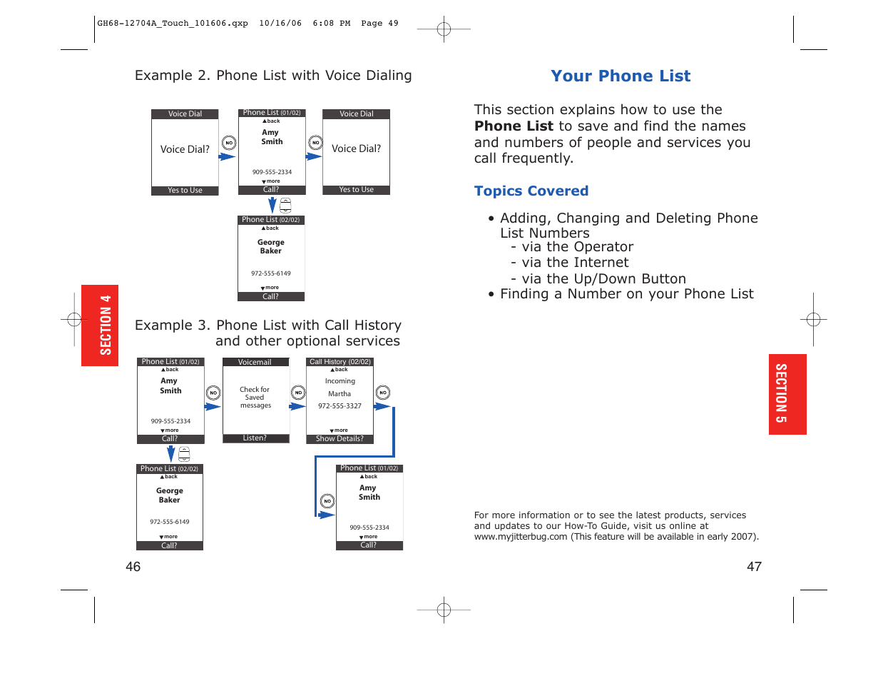 Your phone list | Samsung SPH-A110ZWADYN User Manual | Page 25 / 70