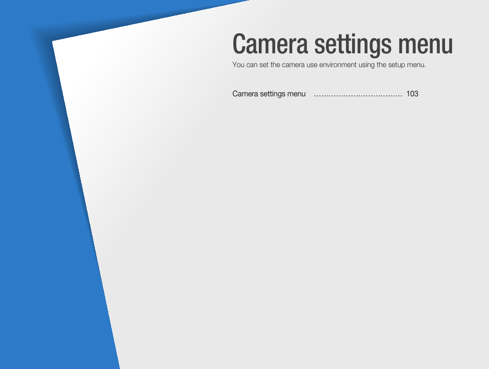 Camera settings menu | Samsung ES-NX10ZZSEB User Manual | Page 102 / 129