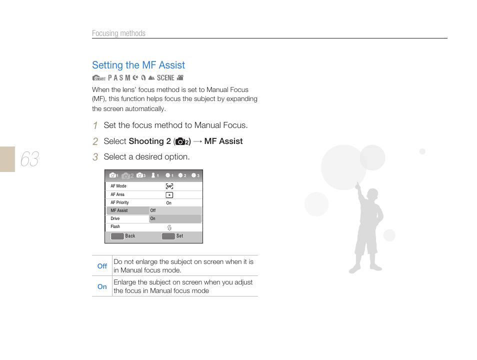 Setting the mf assist | Samsung ES-NX10ZZSEB User Manual | Page 63 / 129