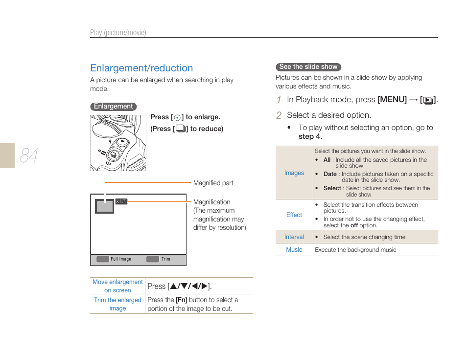 Enlargement/reduction | Samsung ES-NX10ZZSEB User Manual | Page 84 / 129