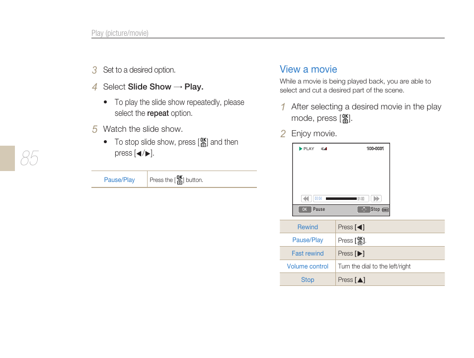 View a movie | Samsung ES-NX10ZZSEB User Manual | Page 85 / 129