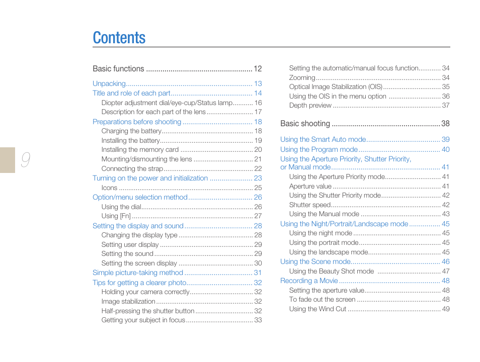 Samsung ES-NX10ZZSEB User Manual | Page 9 / 129