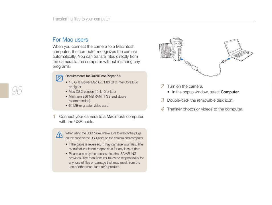 For mac users | Samsung ES-NX10ZZSEB User Manual | Page 96 / 129
