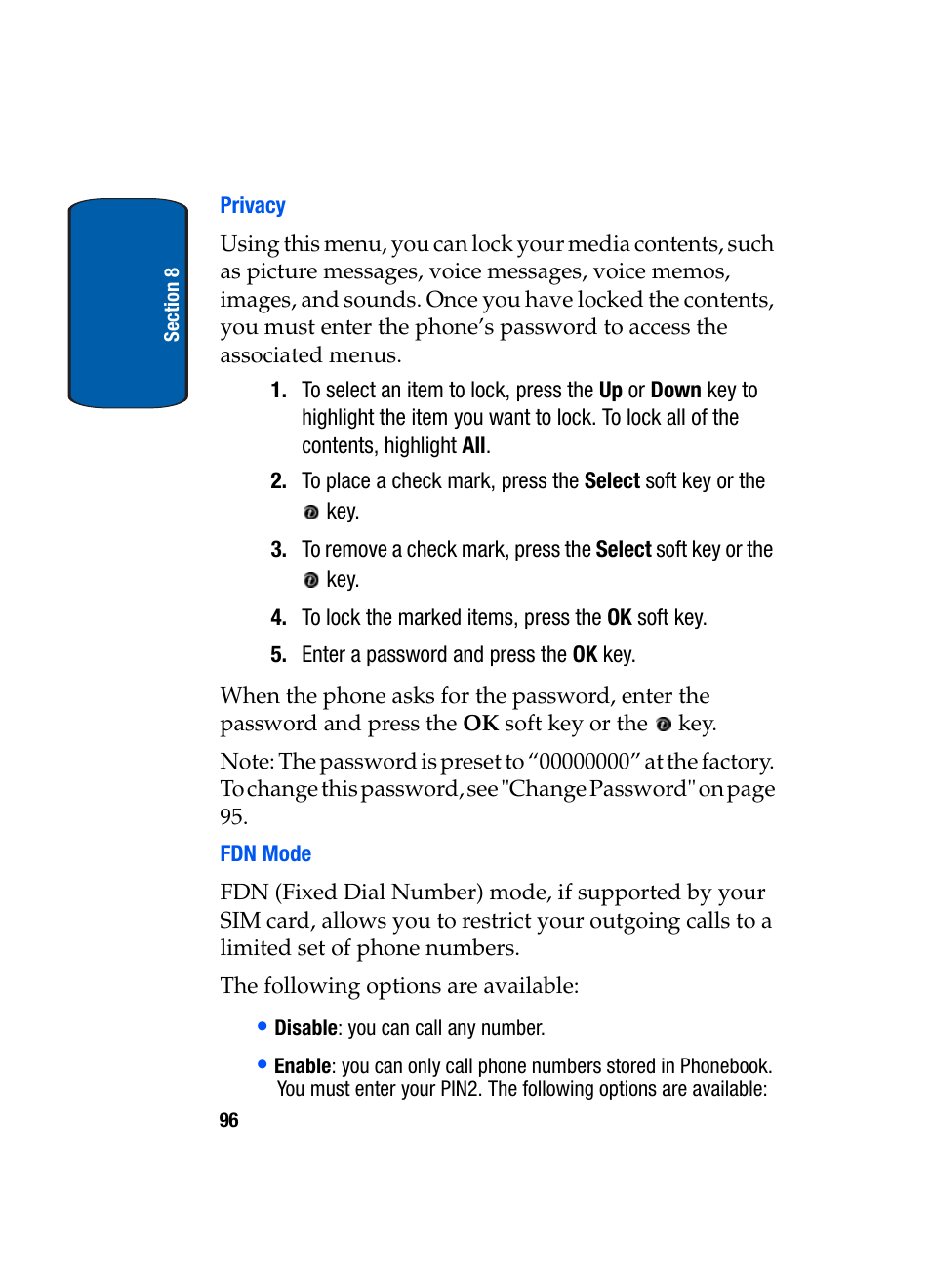 Samsung SGH-X495IBBTMB User Manual | Page 100 / 172