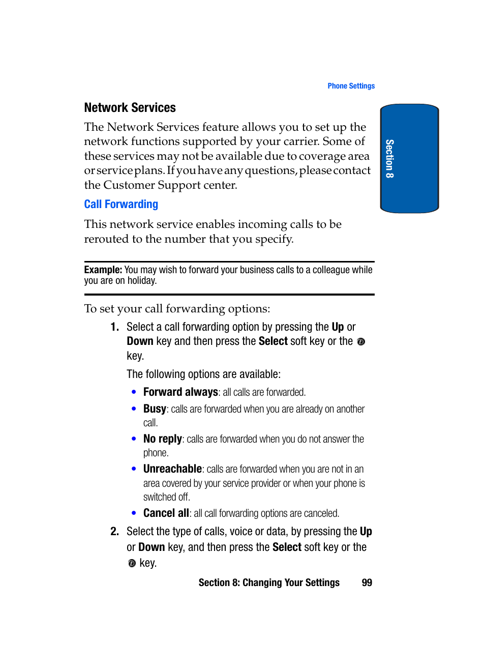 Network services | Samsung SGH-X495IBBTMB User Manual | Page 103 / 172