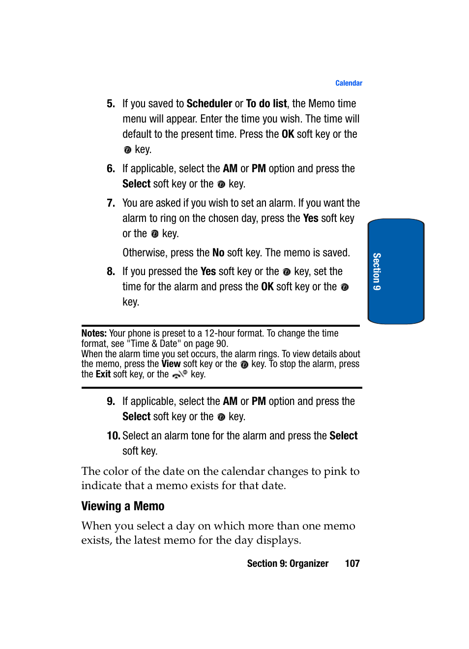 Viewing a memo | Samsung SGH-X495IBBTMB User Manual | Page 111 / 172