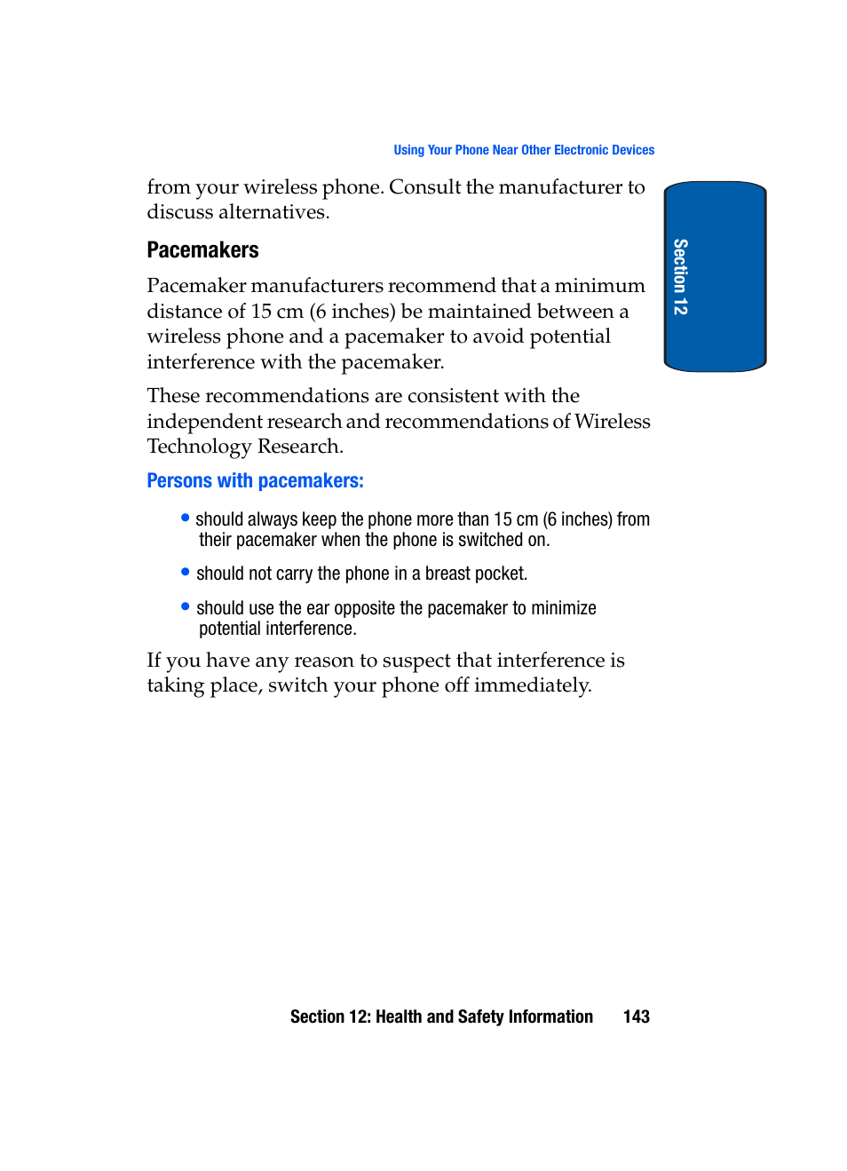 Pacemakers | Samsung SGH-X495IBBTMB User Manual | Page 147 / 172