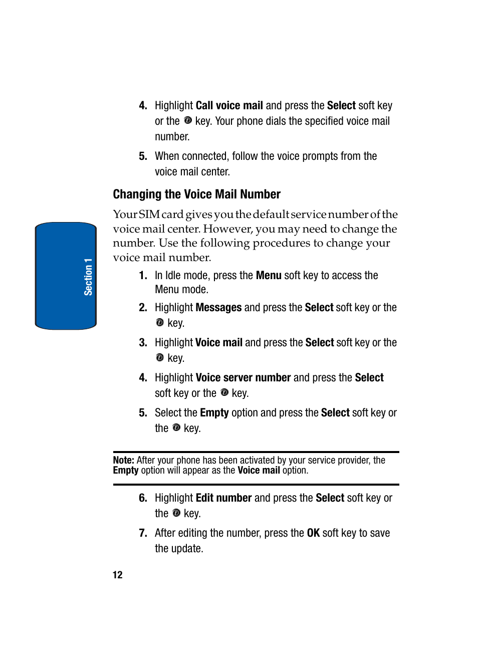 Changing the voice mail number | Samsung SGH-X495IBBTMB User Manual | Page 16 / 172