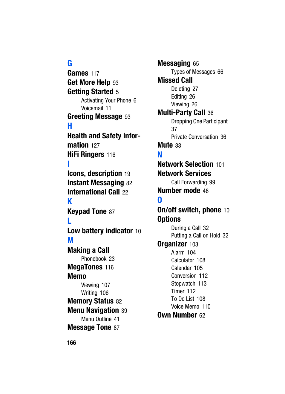 Samsung SGH-X495IBBTMB User Manual | Page 170 / 172