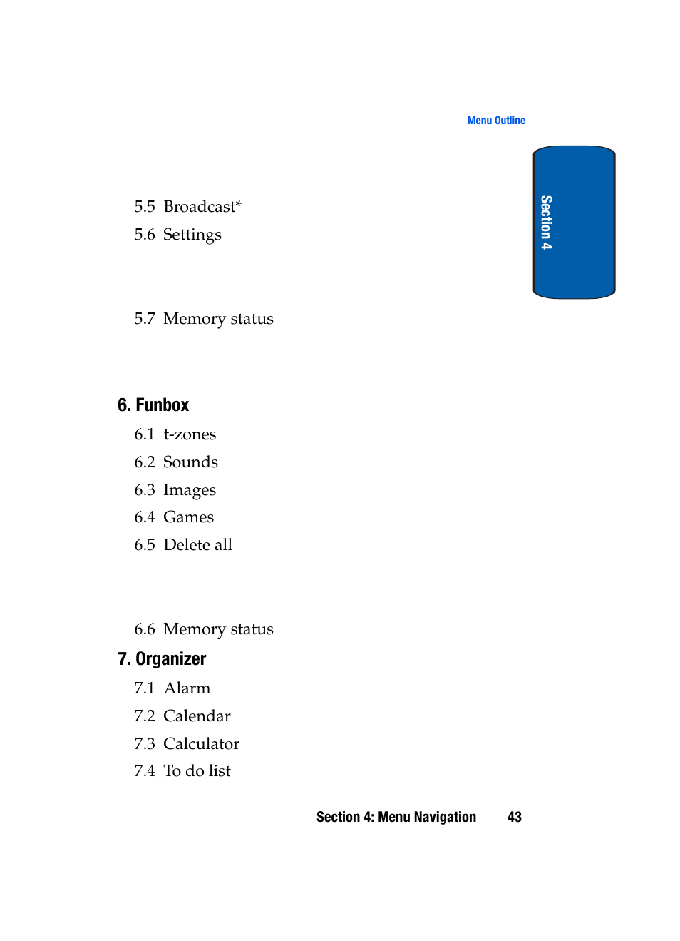 Funbox, Organizer | Samsung SGH-X495IBBTMB User Manual | Page 47 / 172