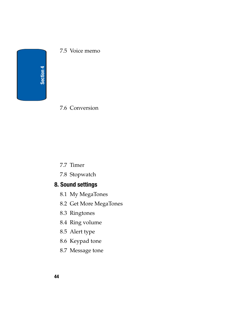 Sound settings | Samsung SGH-X495IBBTMB User Manual | Page 48 / 172