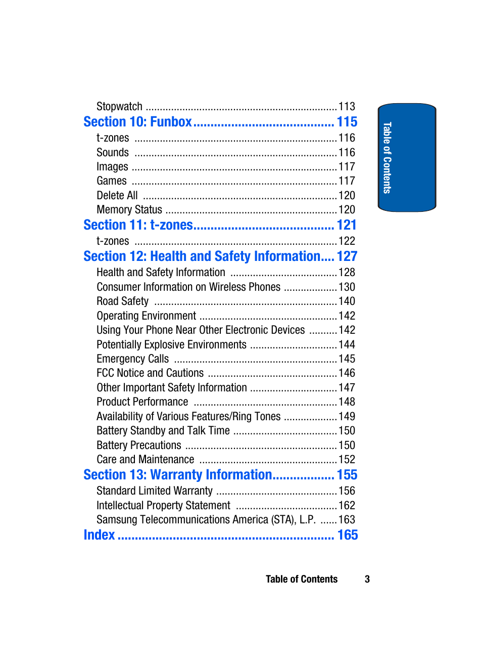 Index | Samsung SGH-X495IBBTMB User Manual | Page 7 / 172