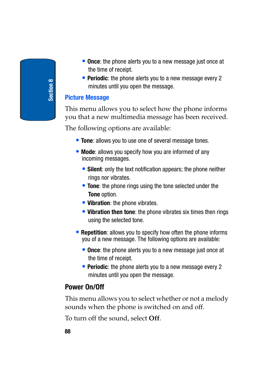 Power on/off | Samsung SGH-X495IBBTMB User Manual | Page 92 / 172