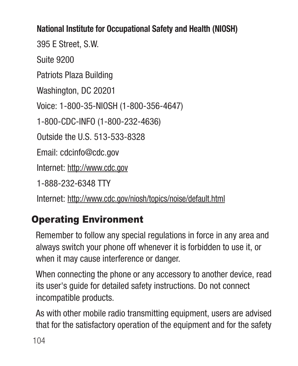 Operating environment | Samsung SCH-R631DWACRI User Manual | Page 108 / 145