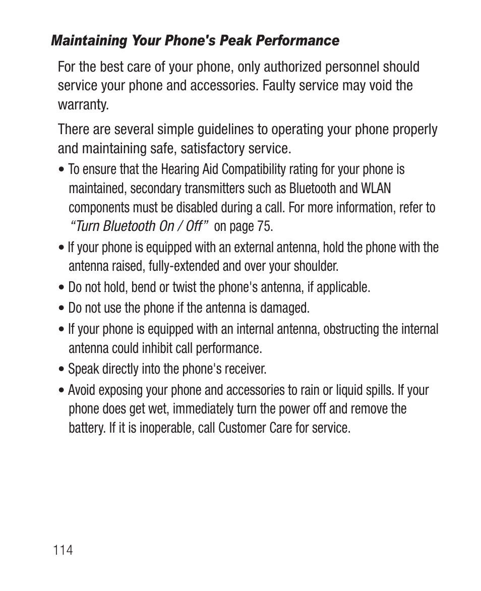 Maintaining your phone's peak performance | Samsung SCH-R631DWACRI User Manual | Page 118 / 145