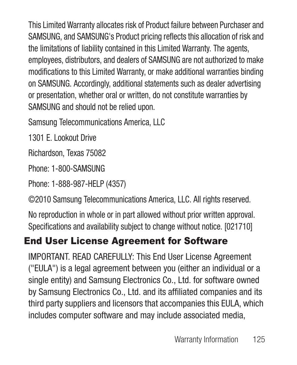 End user license agreement for software | Samsung SCH-R631DWACRI User Manual | Page 129 / 145
