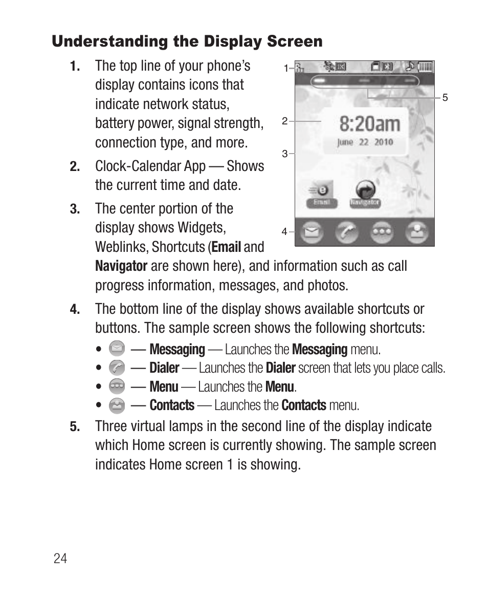 Understanding the display screen | Samsung SCH-R631DWACRI User Manual | Page 28 / 145