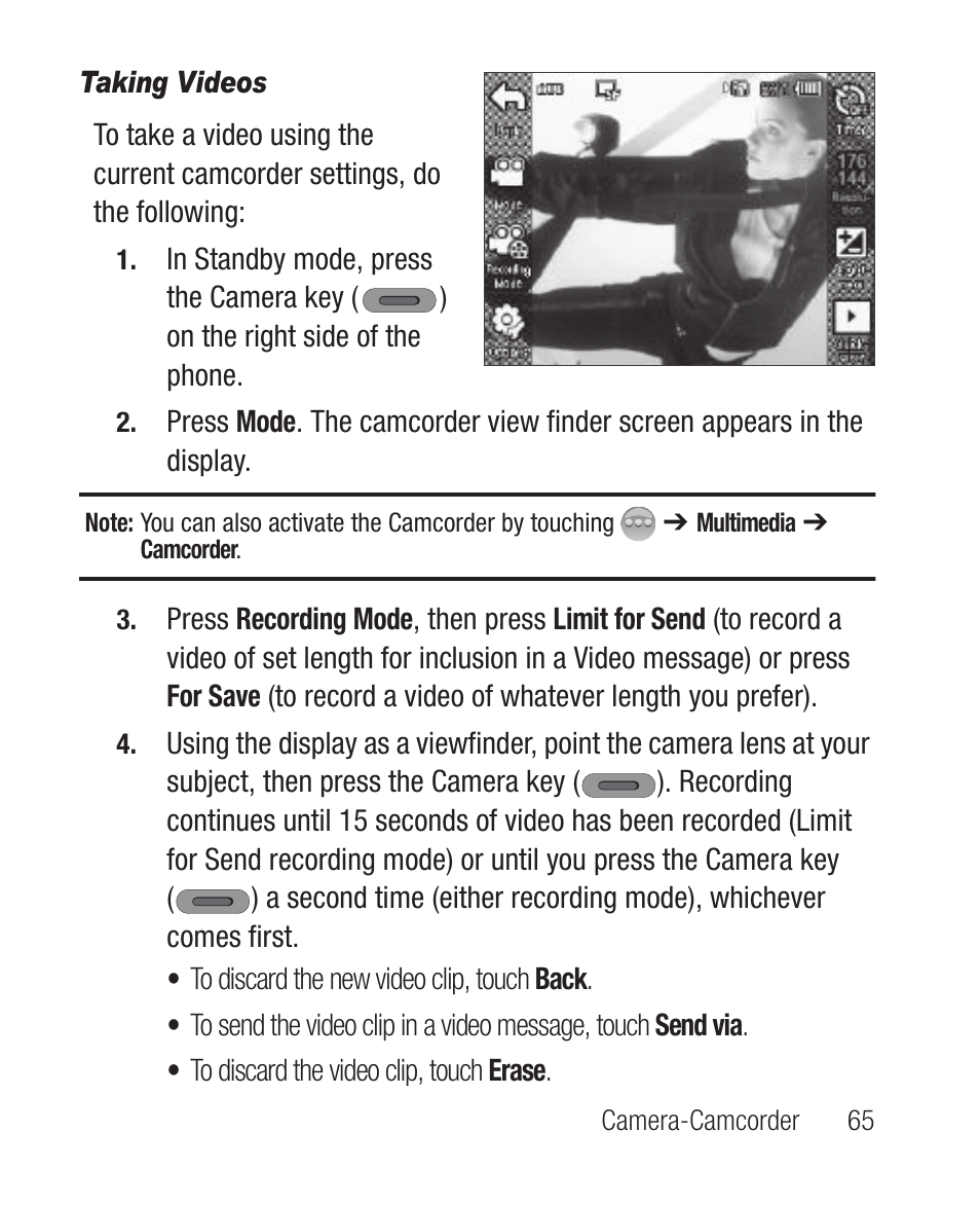 Taking videos | Samsung SCH-R631DWACRI User Manual | Page 69 / 145