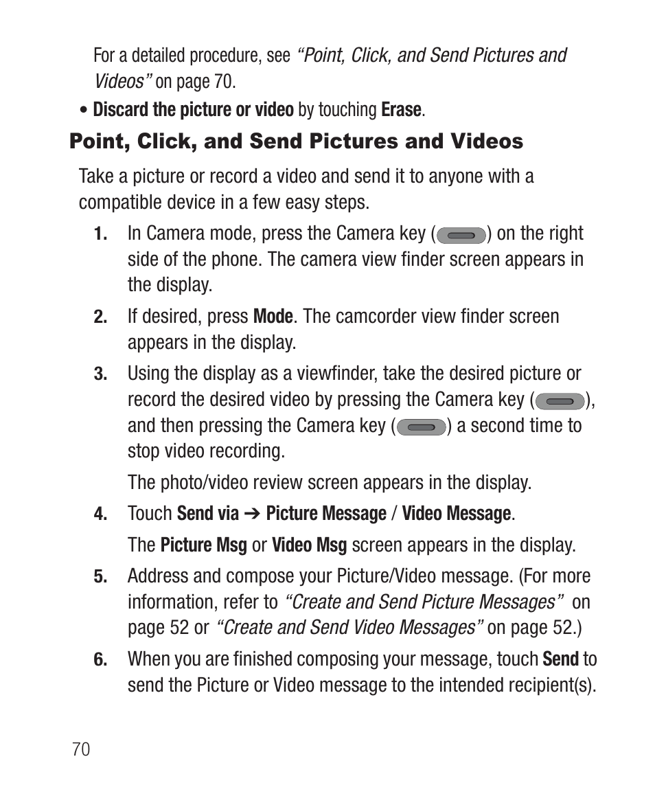 Point, click, and send pictures and videos | Samsung SCH-R631DWACRI User Manual | Page 74 / 145