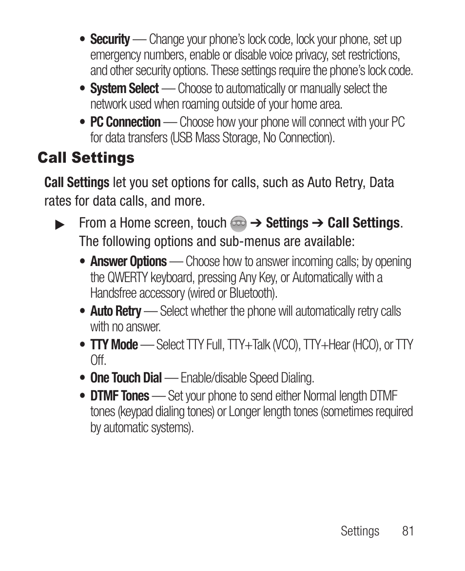 Call settings | Samsung SCH-R631DWACRI User Manual | Page 85 / 145