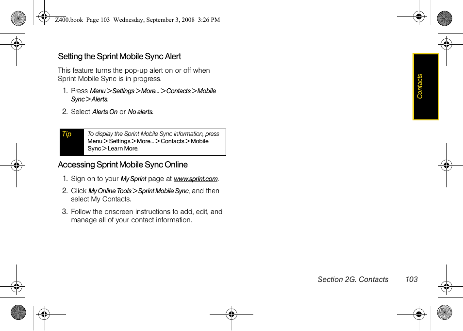 Samsung SPH-Z400DAASPR User Manual | Page 119 / 214