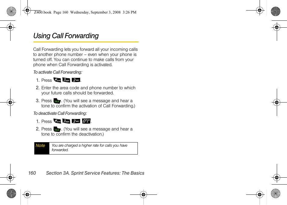 Using call forwarding | Samsung SPH-Z400DAASPR User Manual | Page 177 / 214
