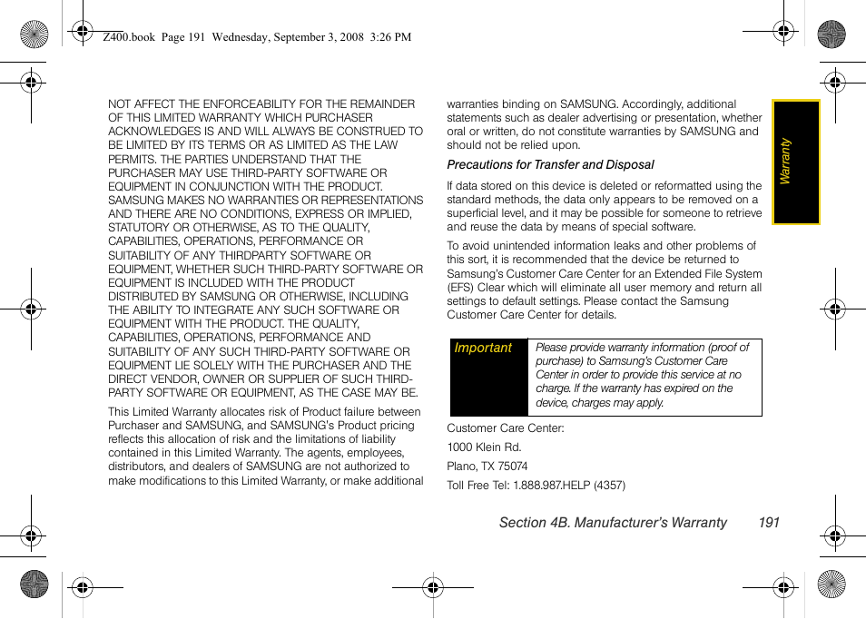 Samsung SPH-Z400DAASPR User Manual | Page 208 / 214