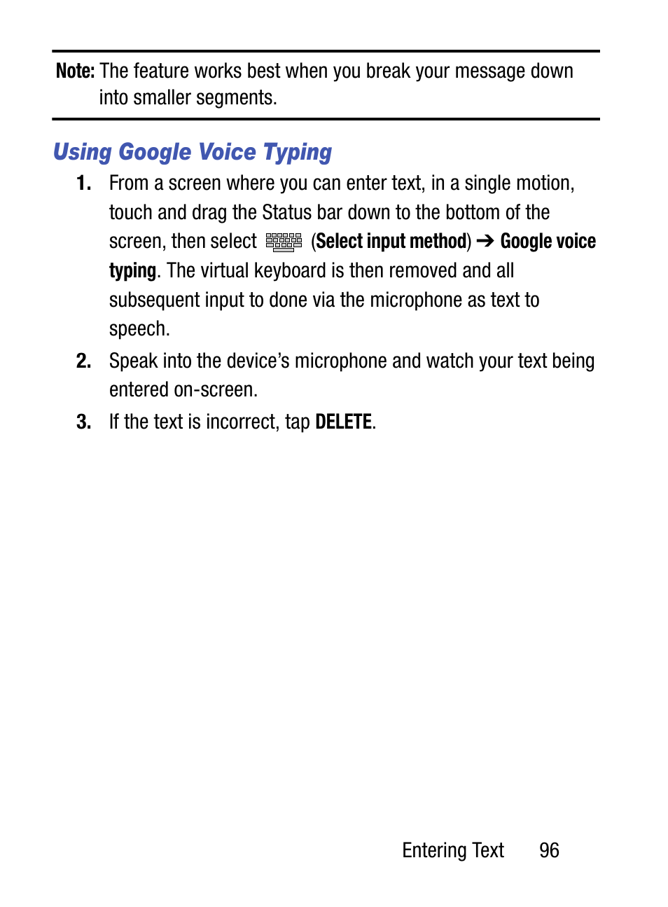 Using google voice typing | Samsung SM-S890LZKATFN User Manual | Page 103 / 459