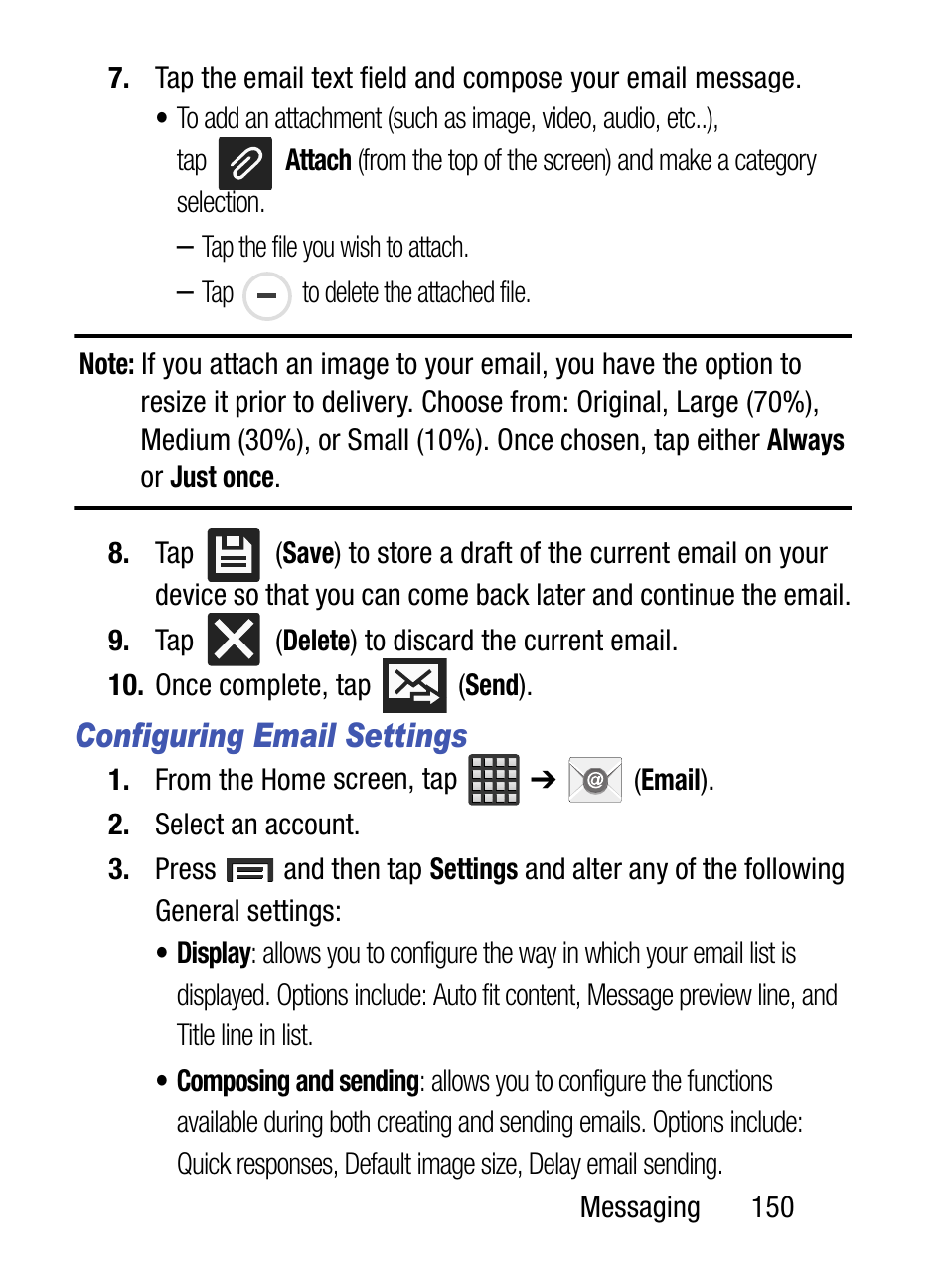 Configuring email settings | Samsung SM-S890LZKATFN User Manual | Page 157 / 459