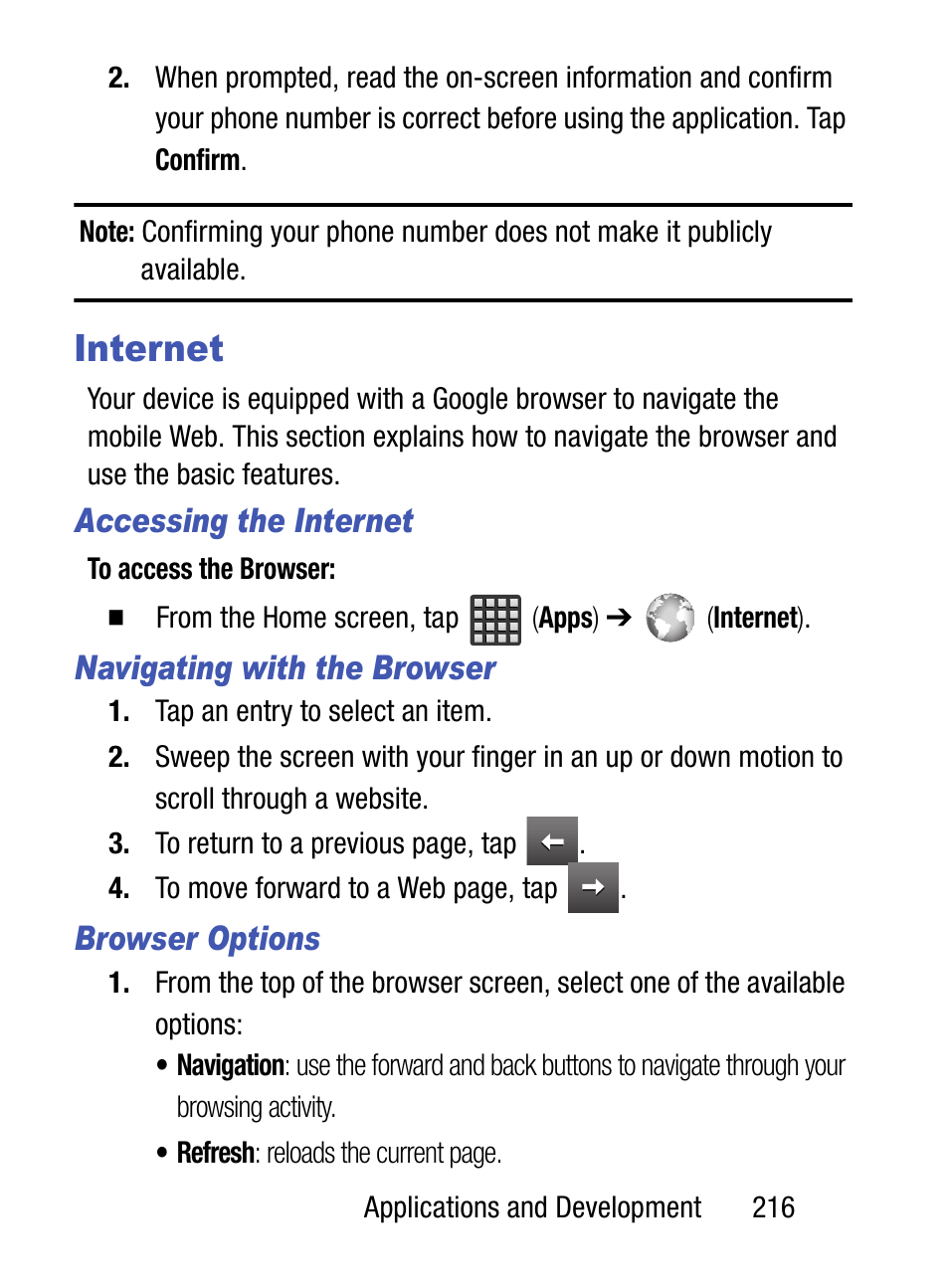 Internet | Samsung SM-S890LZKATFN User Manual | Page 223 / 459